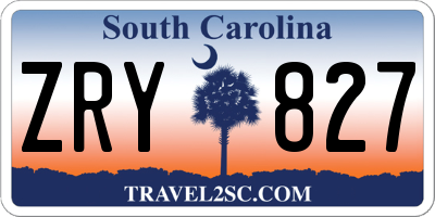 SC license plate ZRY827