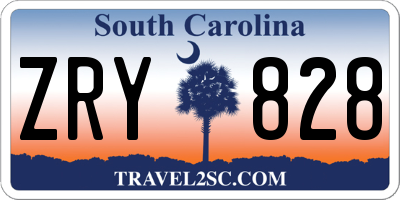 SC license plate ZRY828