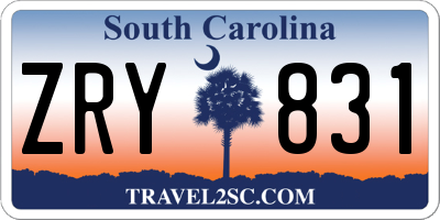 SC license plate ZRY831