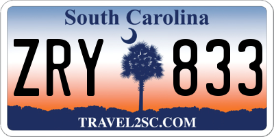 SC license plate ZRY833
