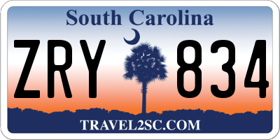 SC license plate ZRY834