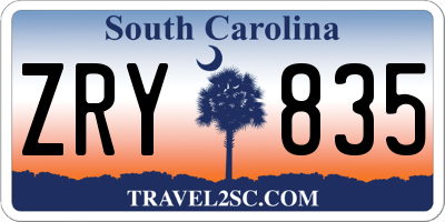 SC license plate ZRY835