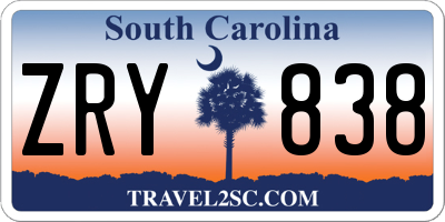 SC license plate ZRY838