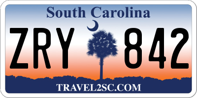 SC license plate ZRY842