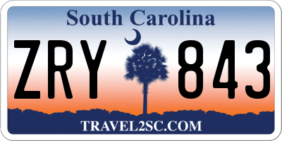 SC license plate ZRY843