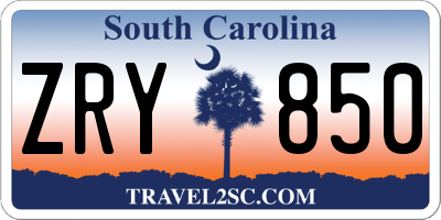 SC license plate ZRY850