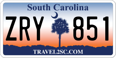 SC license plate ZRY851