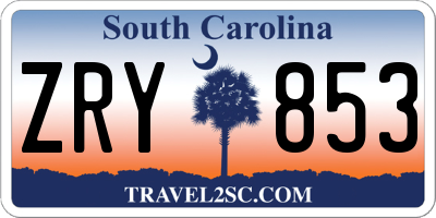 SC license plate ZRY853