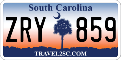 SC license plate ZRY859