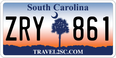 SC license plate ZRY861