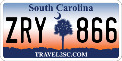 SC license plate ZRY866