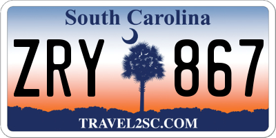 SC license plate ZRY867