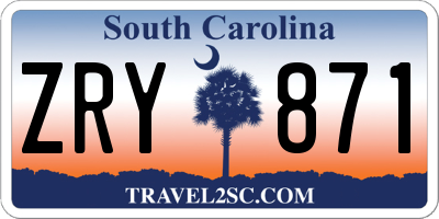 SC license plate ZRY871