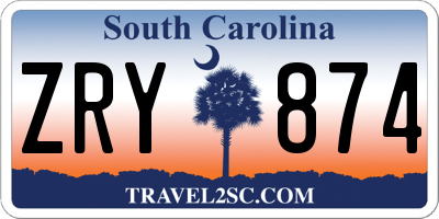 SC license plate ZRY874