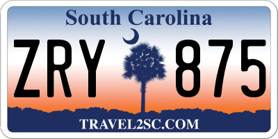 SC license plate ZRY875