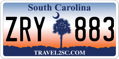 SC license plate ZRY883