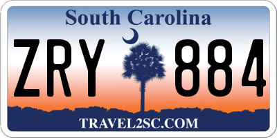 SC license plate ZRY884