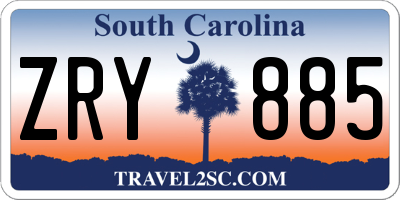 SC license plate ZRY885