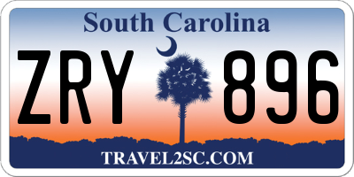 SC license plate ZRY896