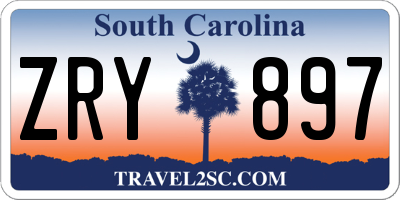 SC license plate ZRY897