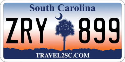 SC license plate ZRY899