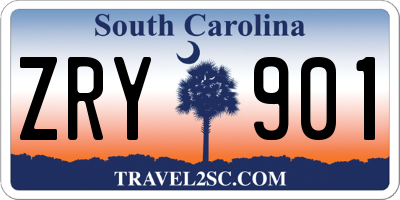 SC license plate ZRY901
