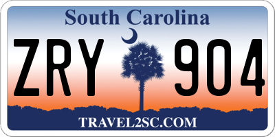 SC license plate ZRY904