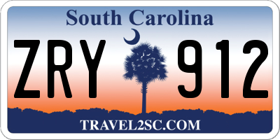 SC license plate ZRY912