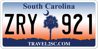 SC license plate ZRY921