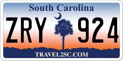 SC license plate ZRY924