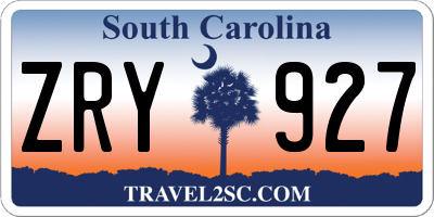 SC license plate ZRY927