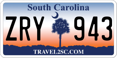 SC license plate ZRY943