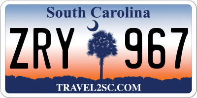 SC license plate ZRY967
