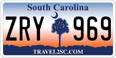 SC license plate ZRY969