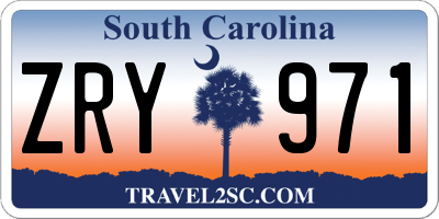 SC license plate ZRY971
