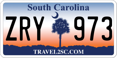 SC license plate ZRY973