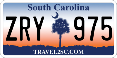SC license plate ZRY975