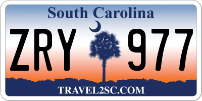 SC license plate ZRY977