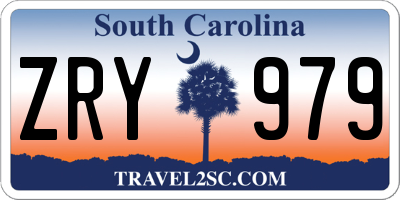 SC license plate ZRY979