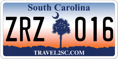 SC license plate ZRZ016