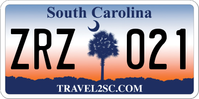 SC license plate ZRZ021