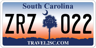SC license plate ZRZ022