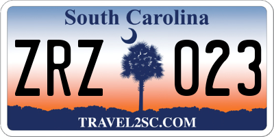 SC license plate ZRZ023