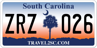 SC license plate ZRZ026