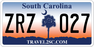 SC license plate ZRZ027