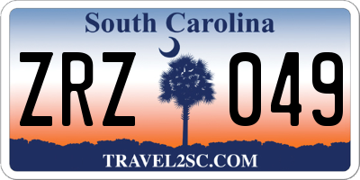 SC license plate ZRZ049