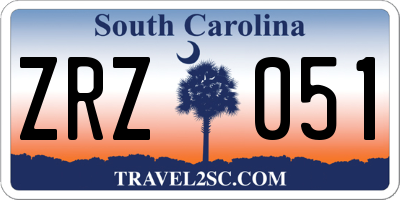 SC license plate ZRZ051