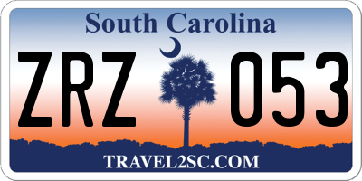 SC license plate ZRZ053