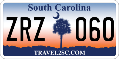 SC license plate ZRZ060