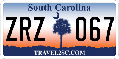 SC license plate ZRZ067